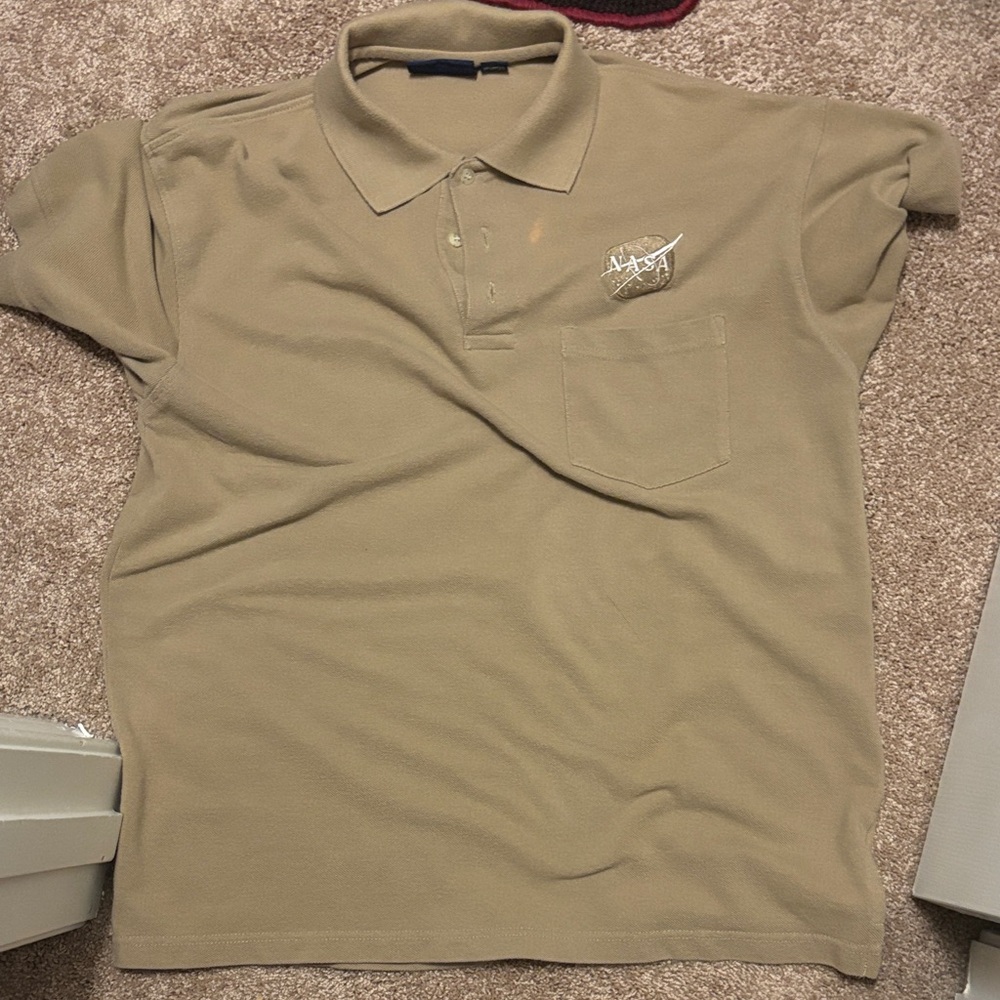 Stylish Tan Polo Shirt with Embroidered Logo